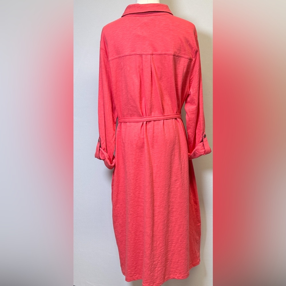 Boden Jena Jersey Coral Shirt Dress Size 16L - Picture 5 of 13
